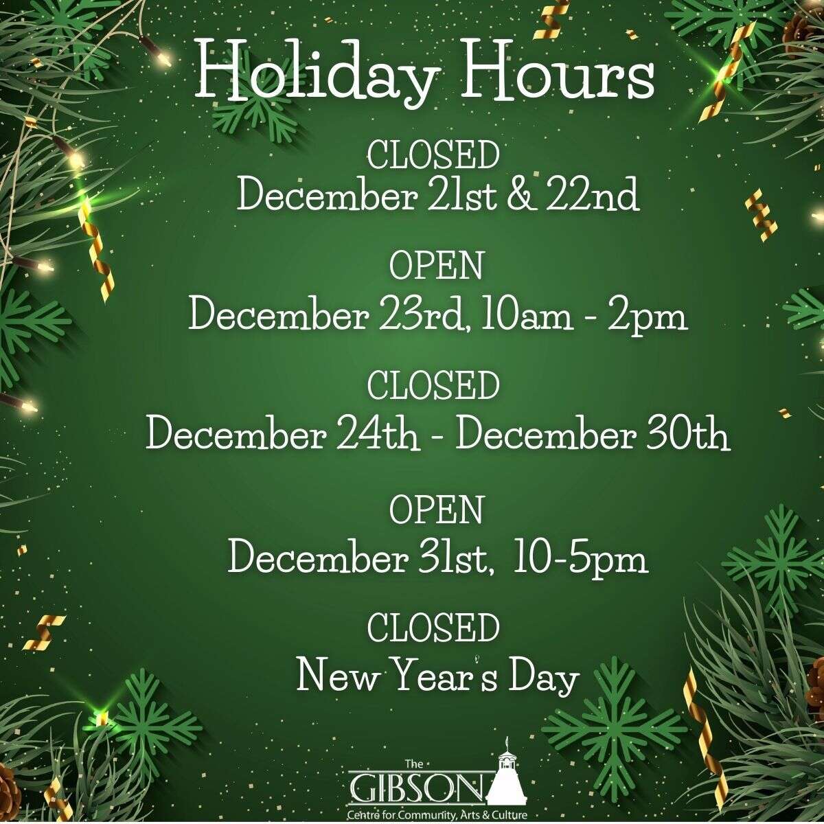 Holiday Hours 2024