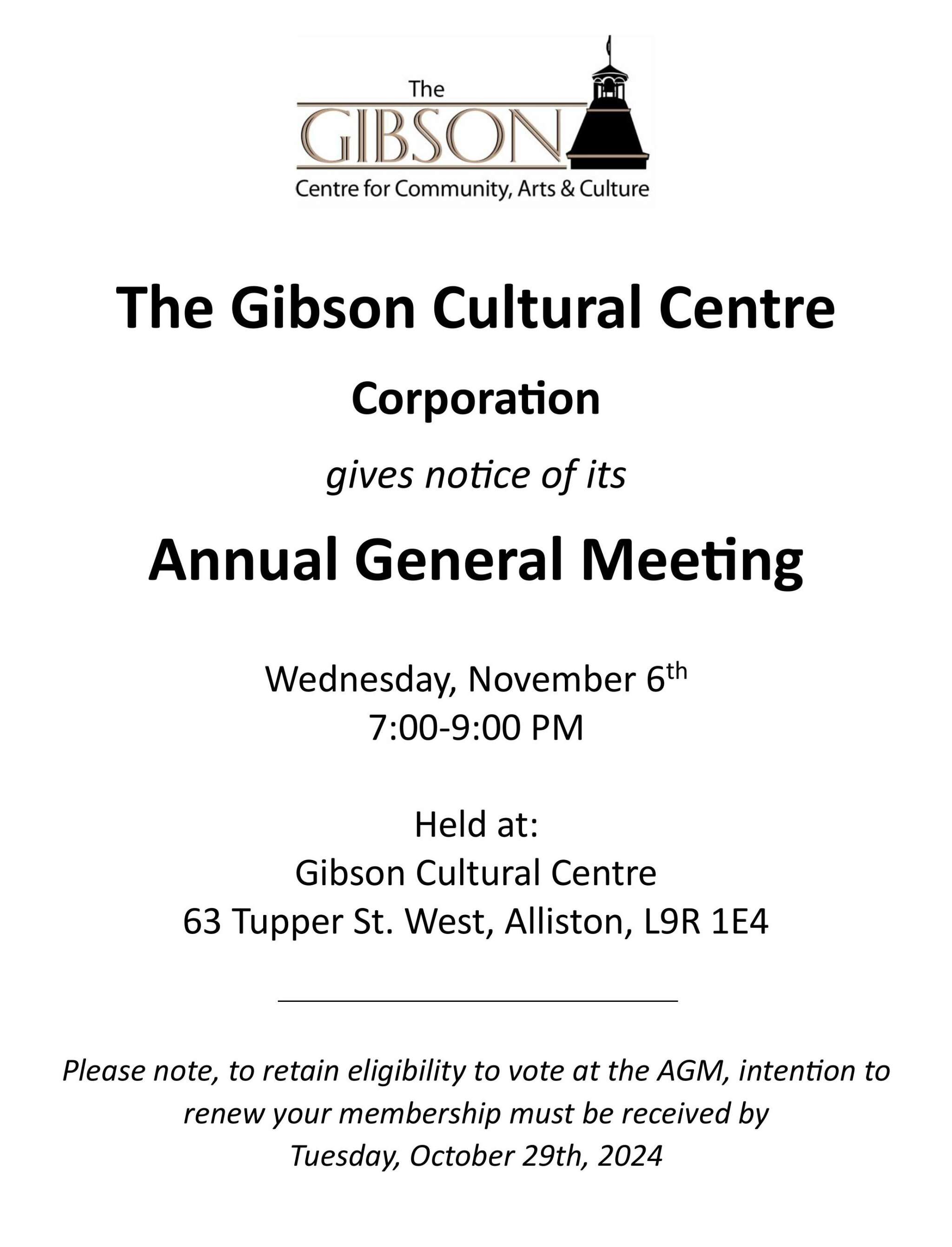 Gibson Cultural Centre AGM 2024