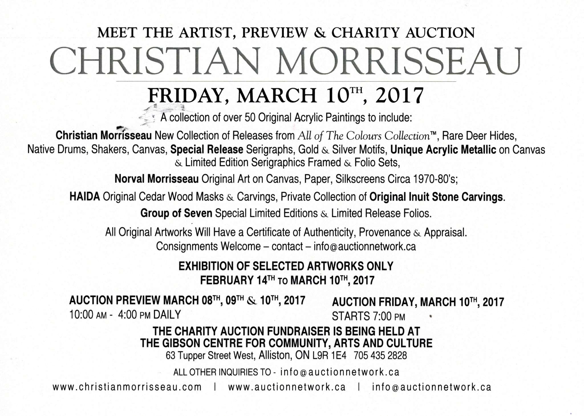Christian Morrisseau, All of the Colours - Meet The Artist, Preview & Charity Auction